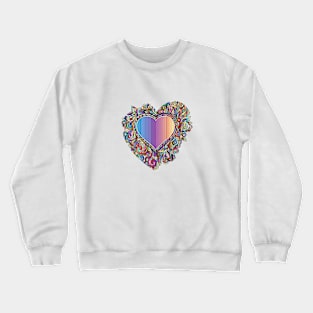 COLORFUL LOVELY HEART Crewneck Sweatshirt